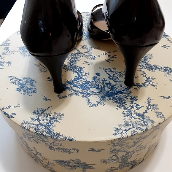 ALEX MARIE Brown Patent Open Toe Heels 7 1/2 M - Picture 5 of 10